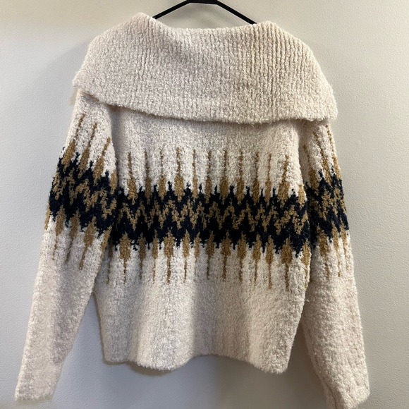 J.CREW JOHNNY COLLAR FAIR ISLE SWEATER BOUCLE’ YARN - Picture 5 of 12